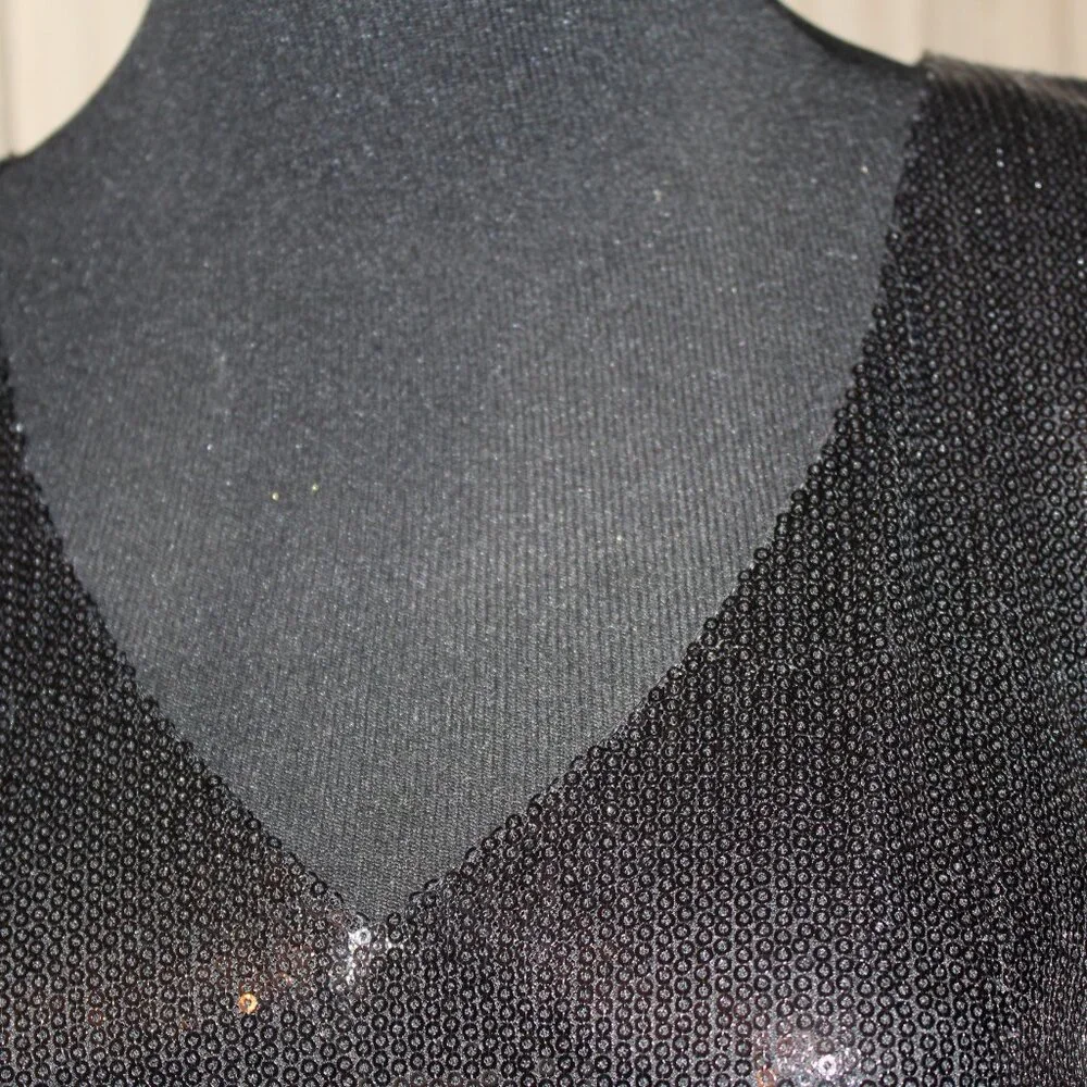 DRESS BB Dakota by Steve Madden Little Black Sequin Cocktail Size Small NWT's - Picture 6 of 15